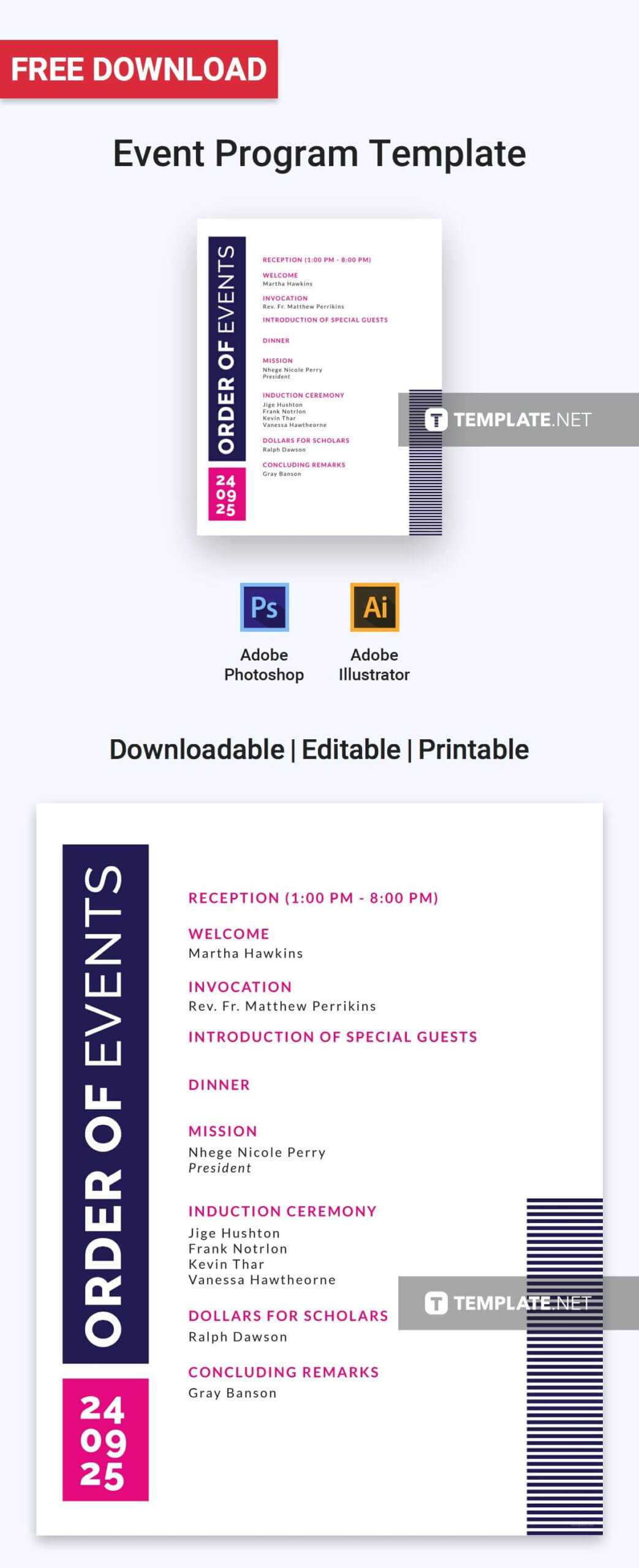 Free Event Program Invitation | Program Template, Event Pertaining To Free Event Program Templates Word