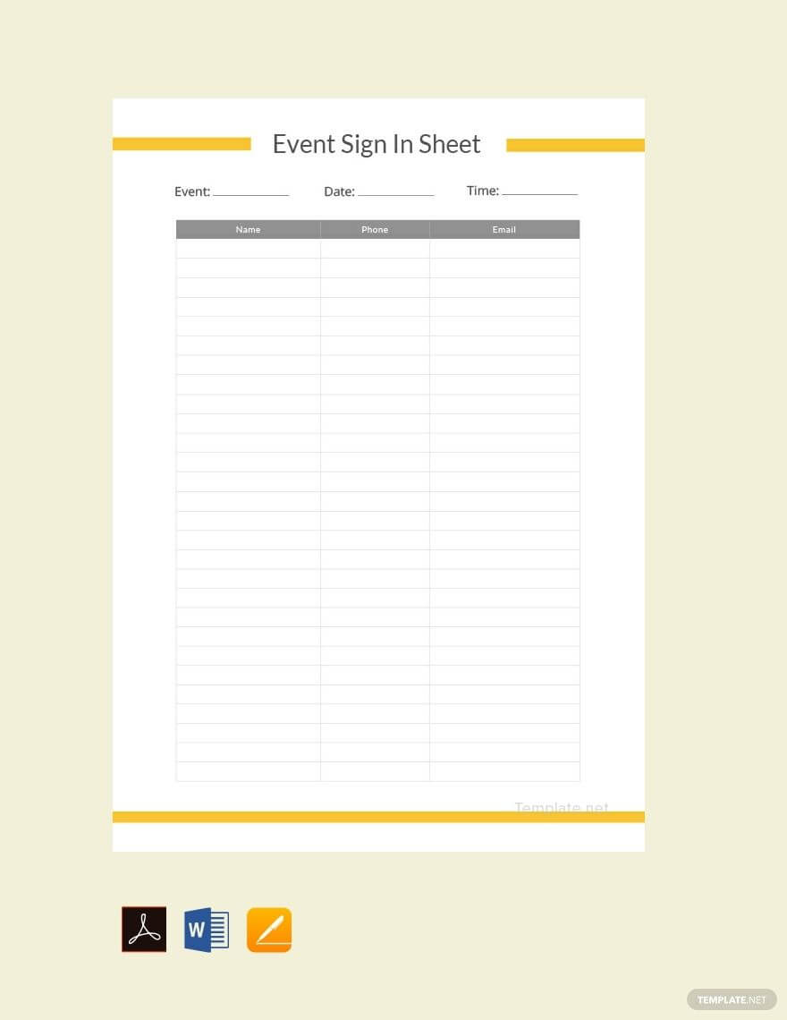Free Event Sign In Sheet | Sign In Sheet, Sign In Sheet With Regard To Free Sign Up Sheet Template Word