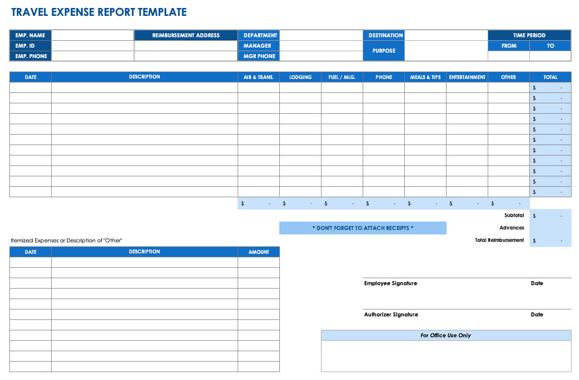 Free Expense Report Templates Smartsheet Throughout Quarterly Expense Report Template