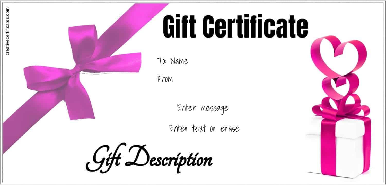 Free Gift Certificate Template | 50+ Designs | Customize With Regard To Pink Gift Certificate Template