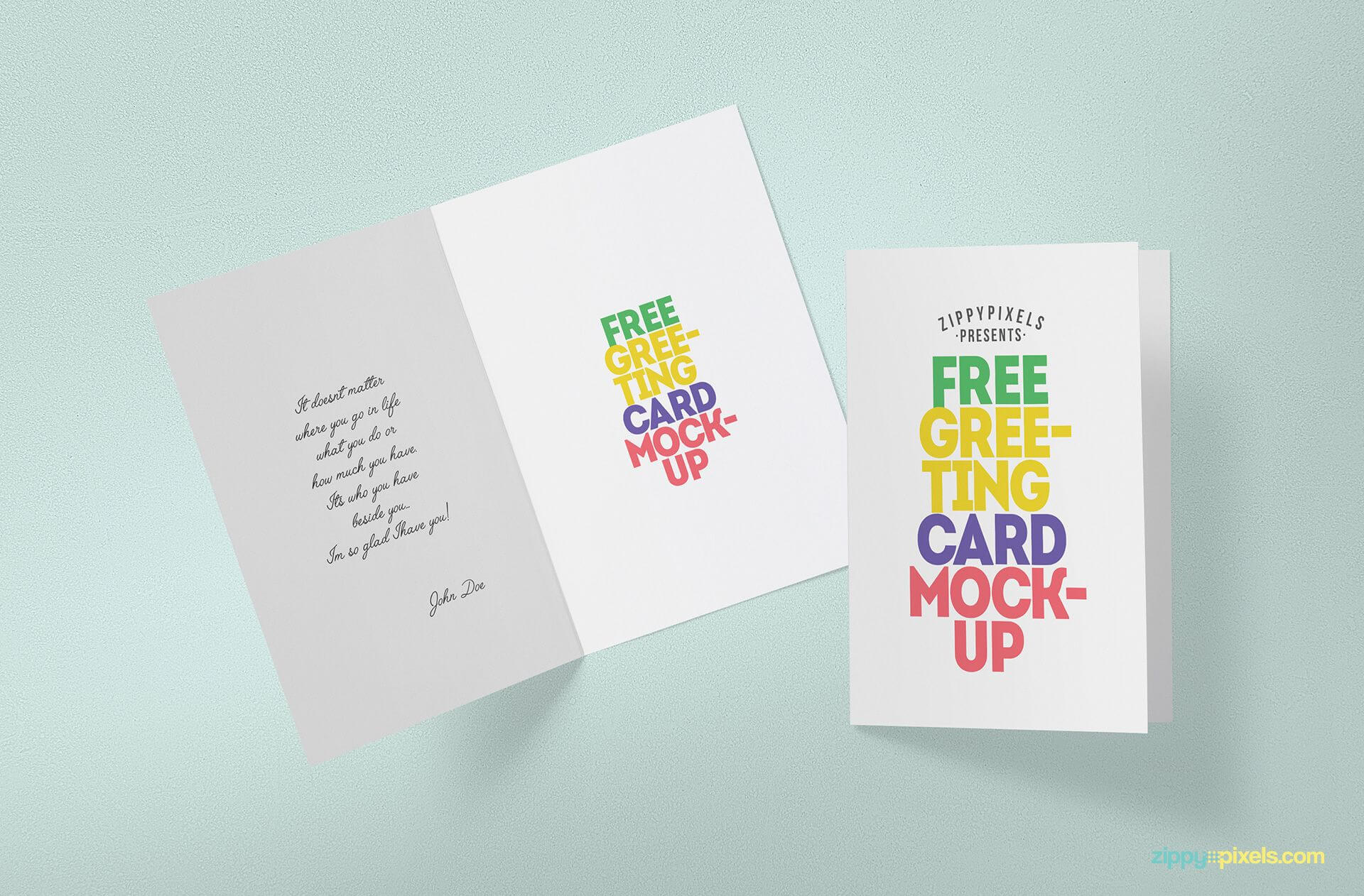 Free Greeting Card Mockup | Greeting Card Template, Greeting Inside Photoshop Birthday Card Template Free