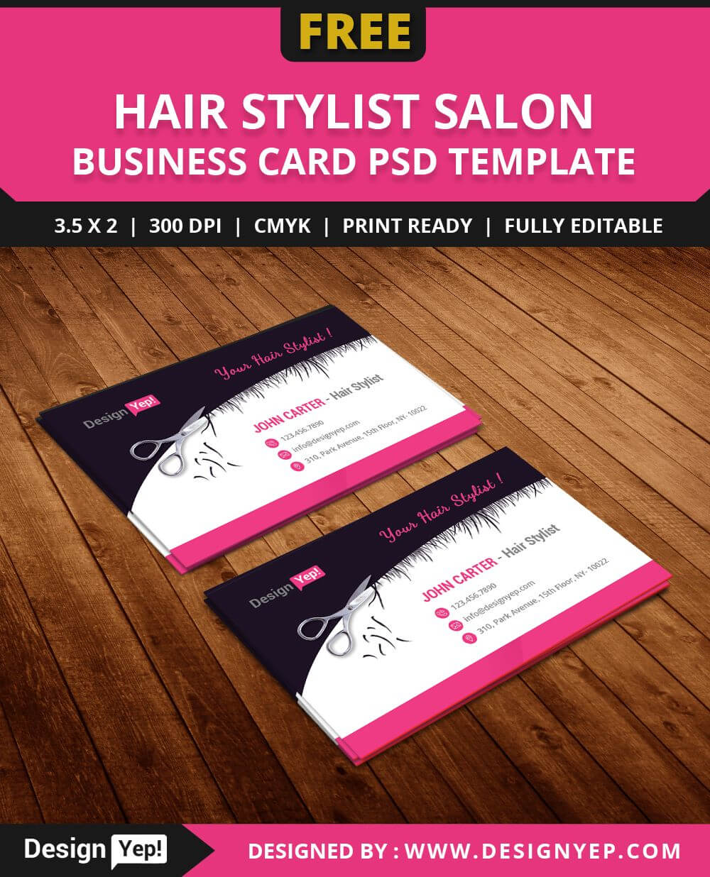 Free Hair Stylist Salon Business Card Template Psd | Salon In Hair Salon Business Card Template