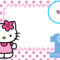 Free Hello Kitty 1St Birthday Invitation Template | Hello In Hello Kitty Birthday Banner Template Free