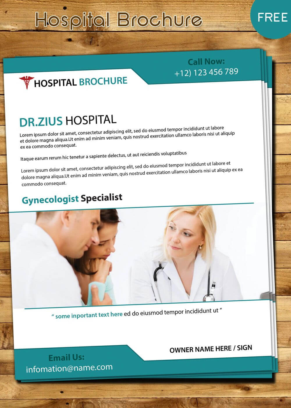Free Hospital Vector Brochure Download | Medical Design With Healthcare Brochure Templates Free Download