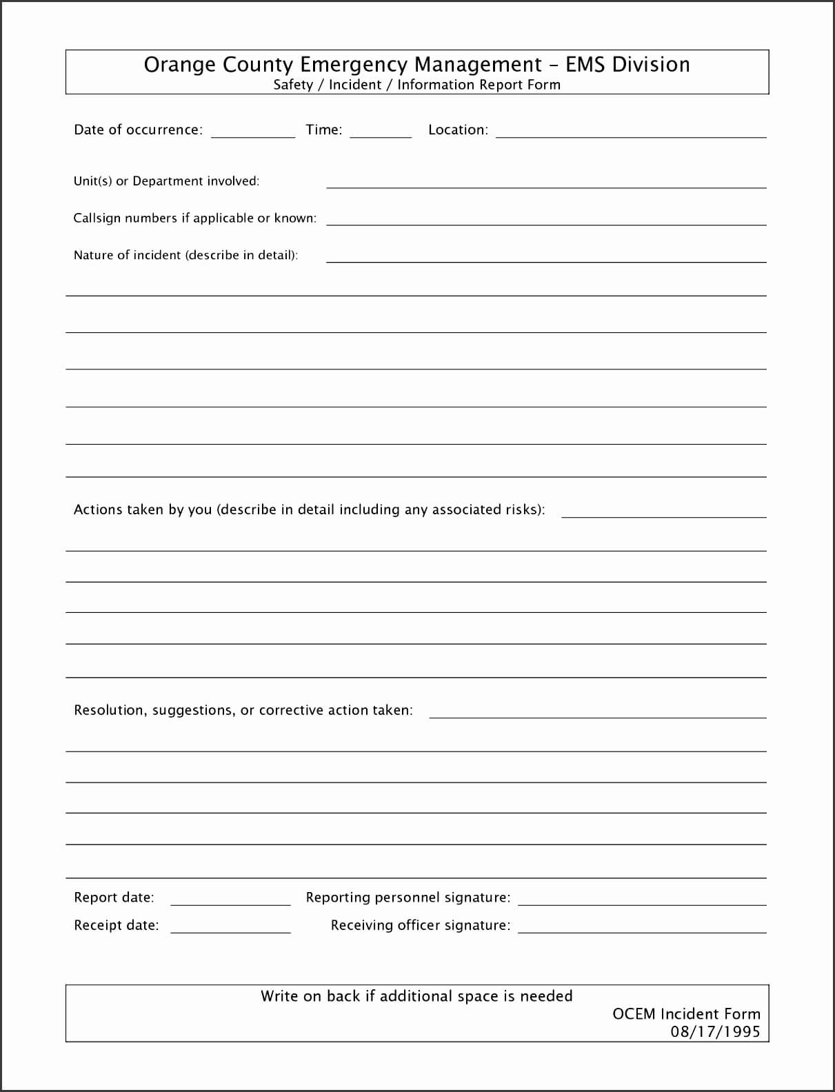 Free Incident Report Template - Fiveoutsiders Inside Ohs Incident Report Template Free