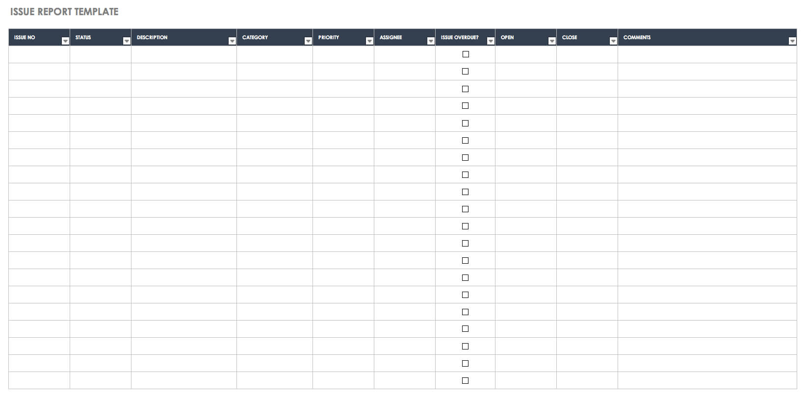 Free Issue Tracking Templates | Smartsheet In It Issue Report Template