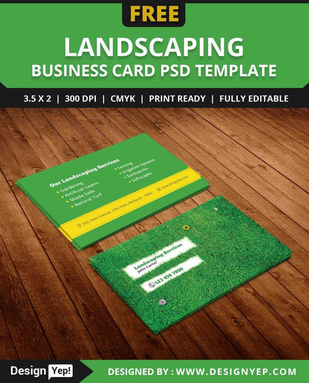 Free Landscaping Business Card Template Psd | Free Business Within Gardening Business Cards Templates