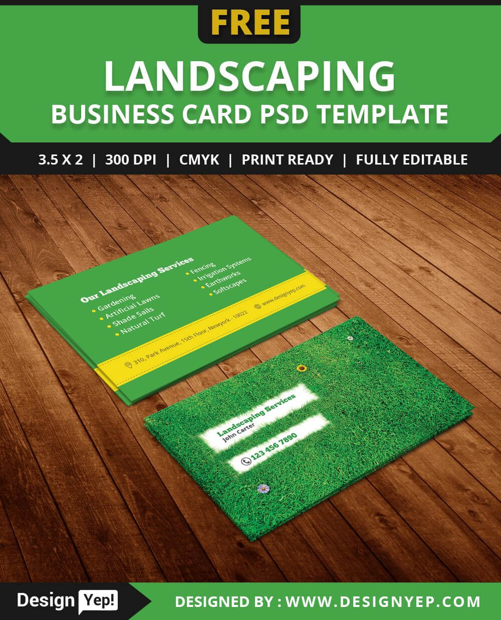 Free Landscaping Business Card Template Psd | Free Business Within Landscaping Business Card Template