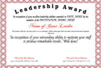 Free Leadership Award At Clevercertificates | Leadership regarding Leadership Award Certificate Template