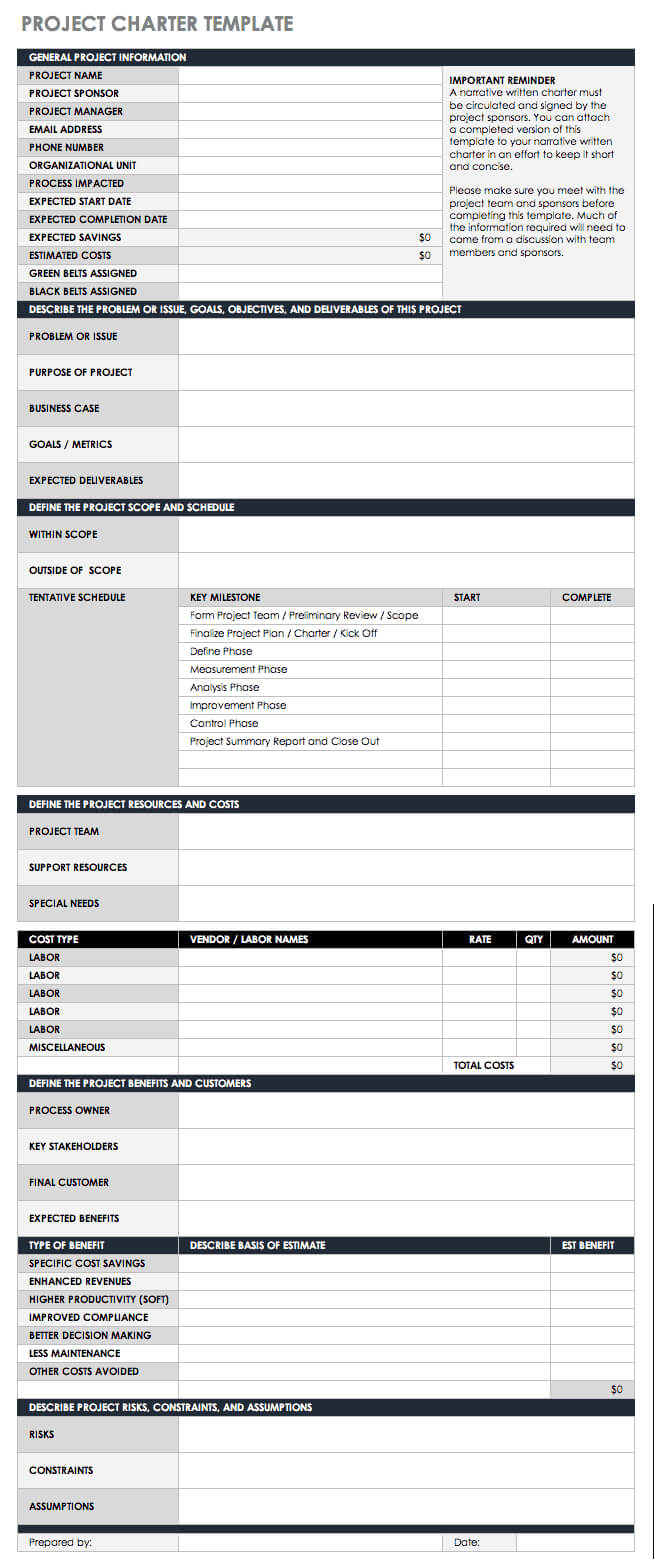 Free Lean Six Sigma Templates | Smartsheet With Regard To Dmaic Report Template