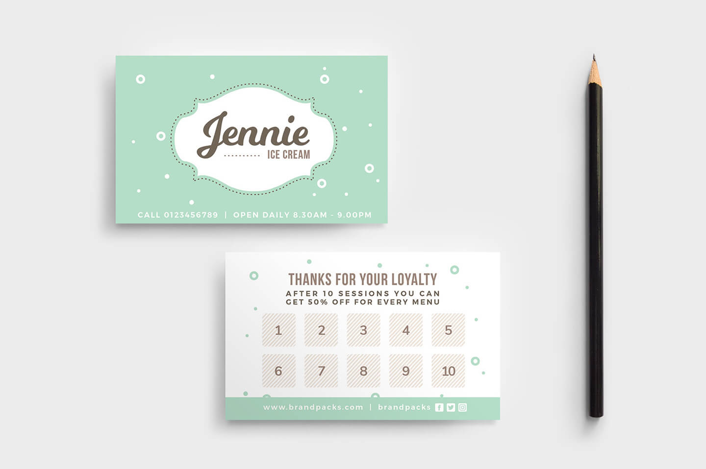 Free Loyalty Card Templates – Psd, Ai & Vector – Brandpacks Pertaining To Business Punch Card Template Free