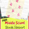 Free Middle School Printable Book Report Form! | Middle Regarding Book Report Template Middle School