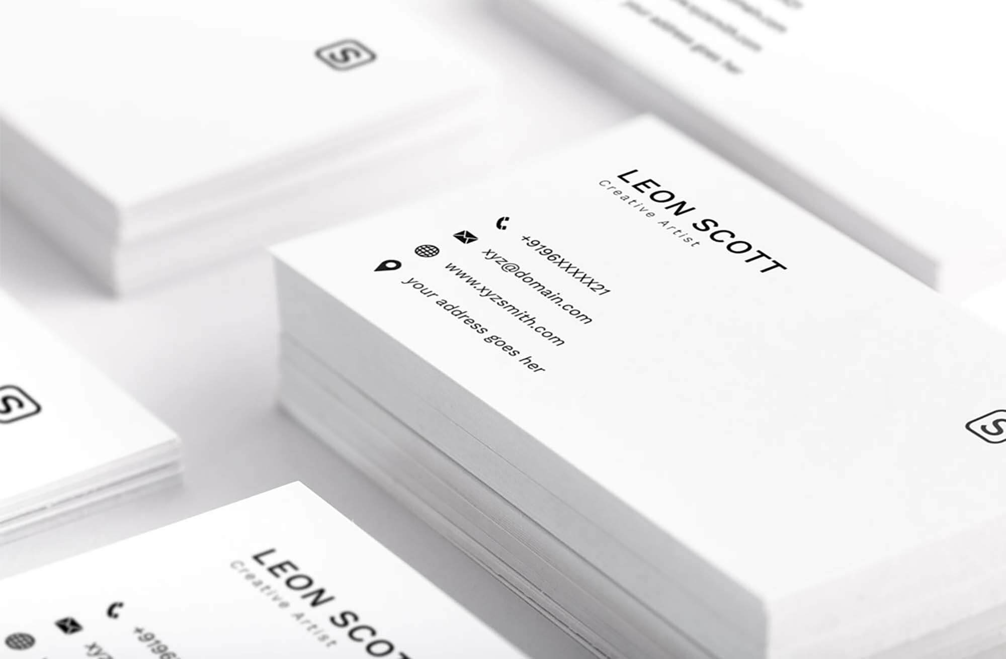 Free Minimal Elegant Business Card Template (Psd) For Name Card Template Photoshop