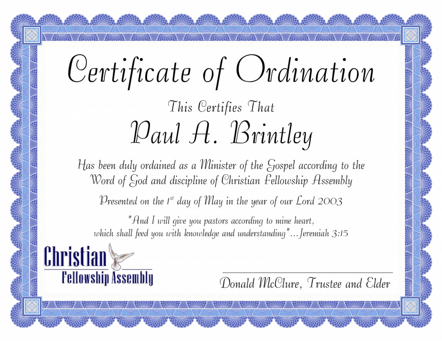 Free Minister Ordination Certificate Clean Best S Of Within Free Ordination Certificate Template