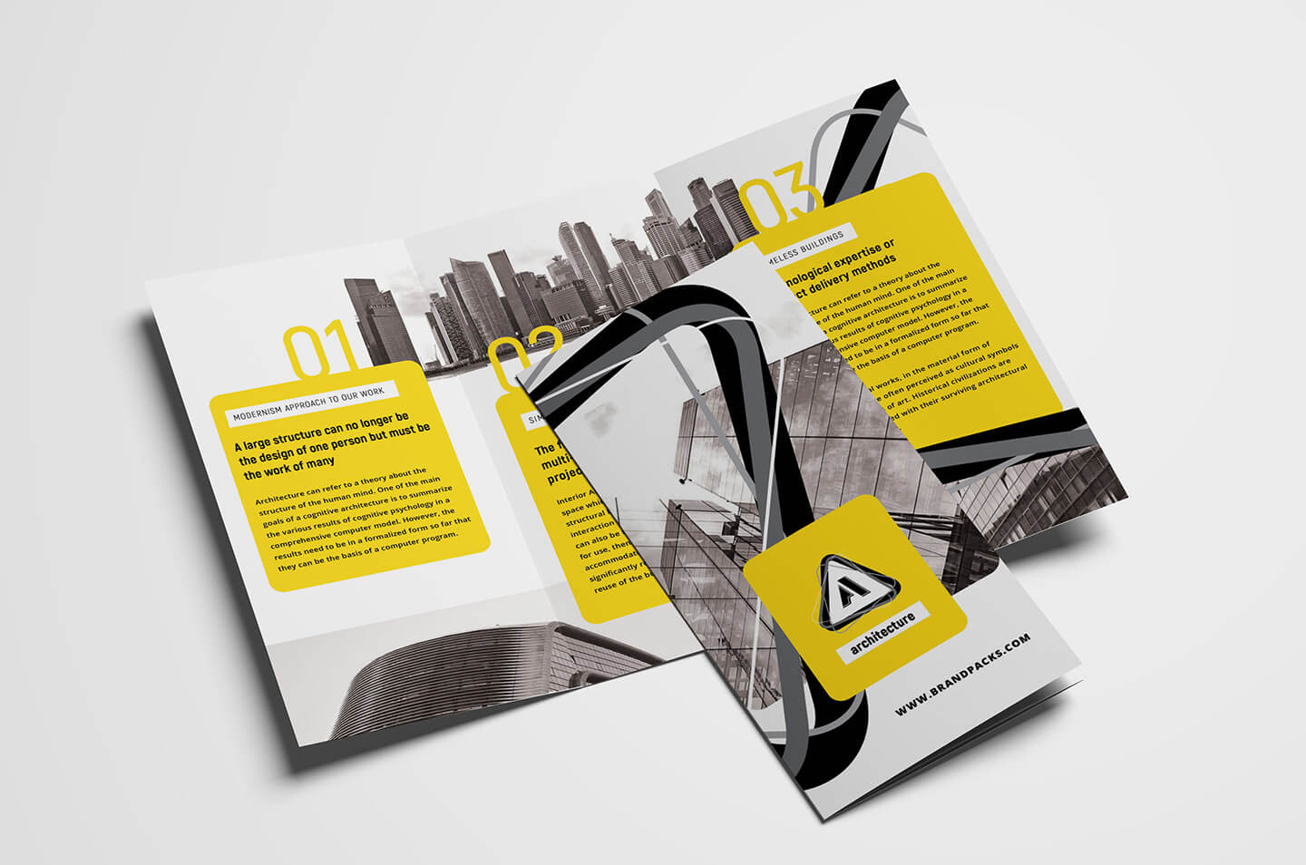Free Modern Trifold Brochure Template For Photoshop With Fancy Brochure Templates