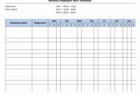 Free Monthly Work Schedule Template | Weekly Employee 8 Hour throughout Blank Monthly Work Schedule Template