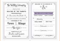 Free One Page Wedding Program Templates For Microsoft Word regarding Free Printable Wedding Program Templates Word