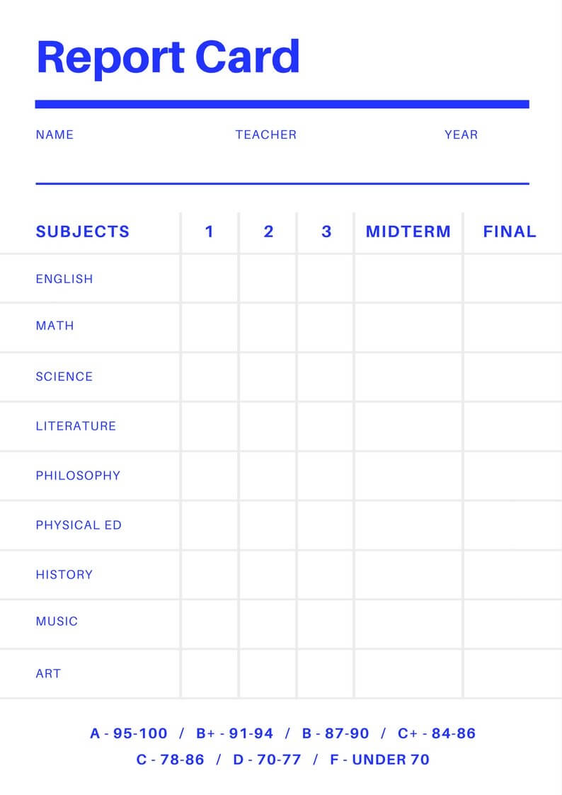Free Online Report Card Maker: Design A Custom Report Card Within School Report Template Free