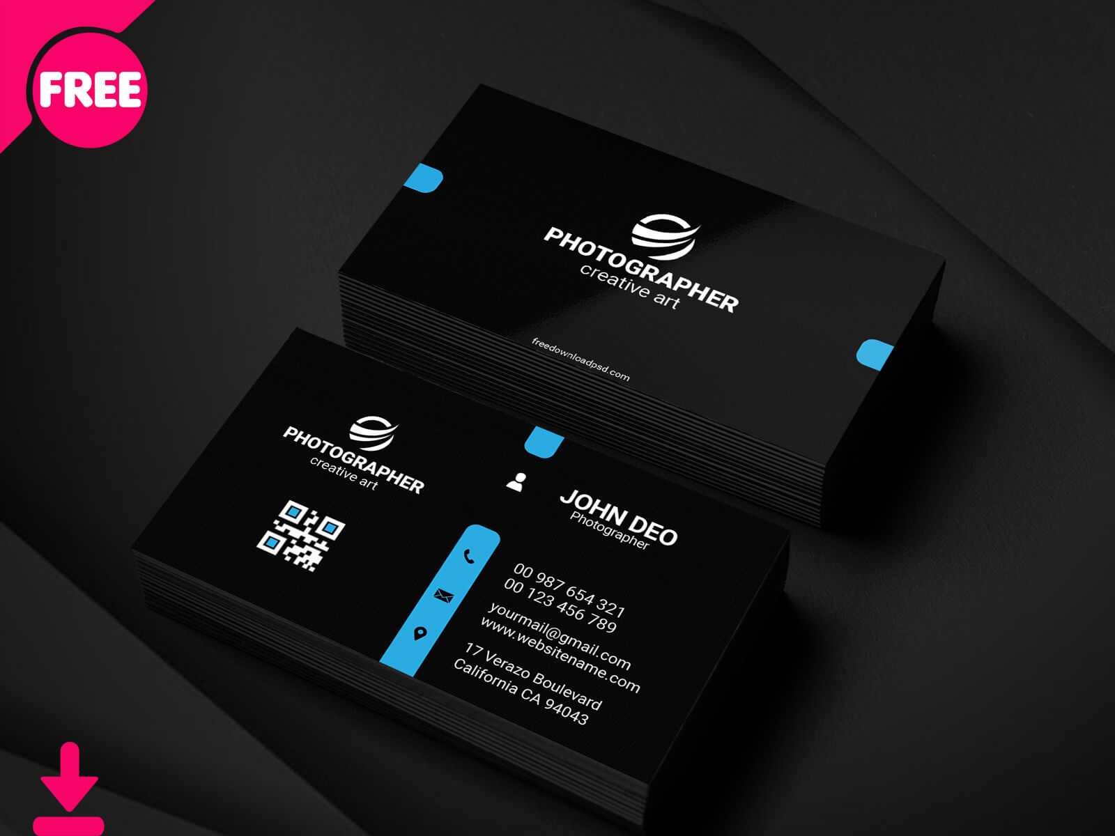 Free Personal Business Card Psd Template Cover | Searchmuzli In Free Personal Business Card Templates