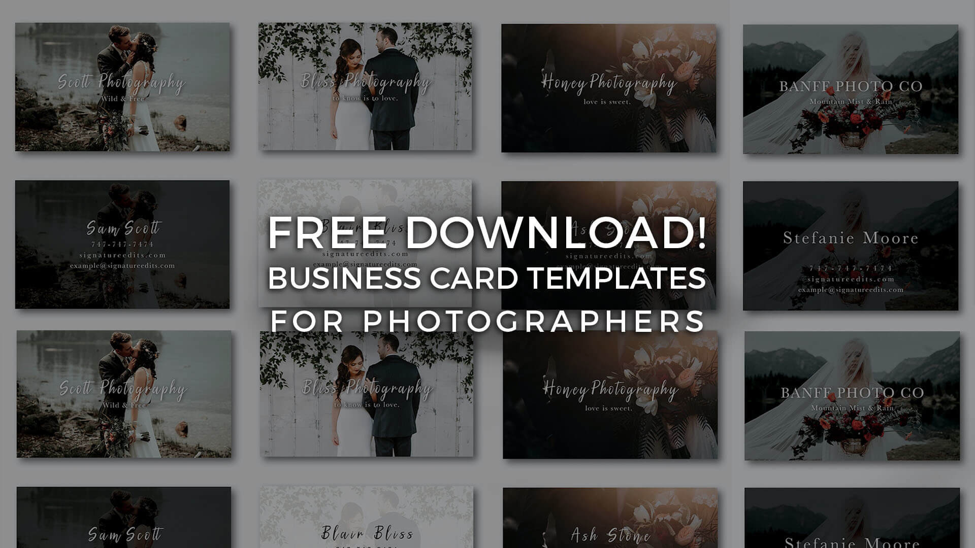 Free Photographer Business Card Templates! – Signature Edits Within Photography Business Card Template Photoshop