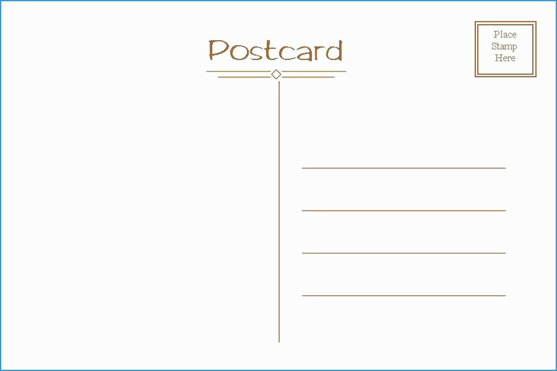 Free Postcard Template Elegant Postcard Template Free | Free For Free Blank Postcard Template For Word