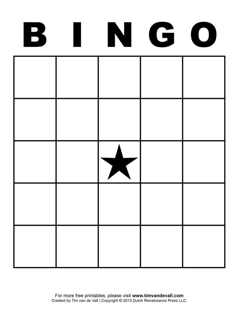 printable blank bingo template