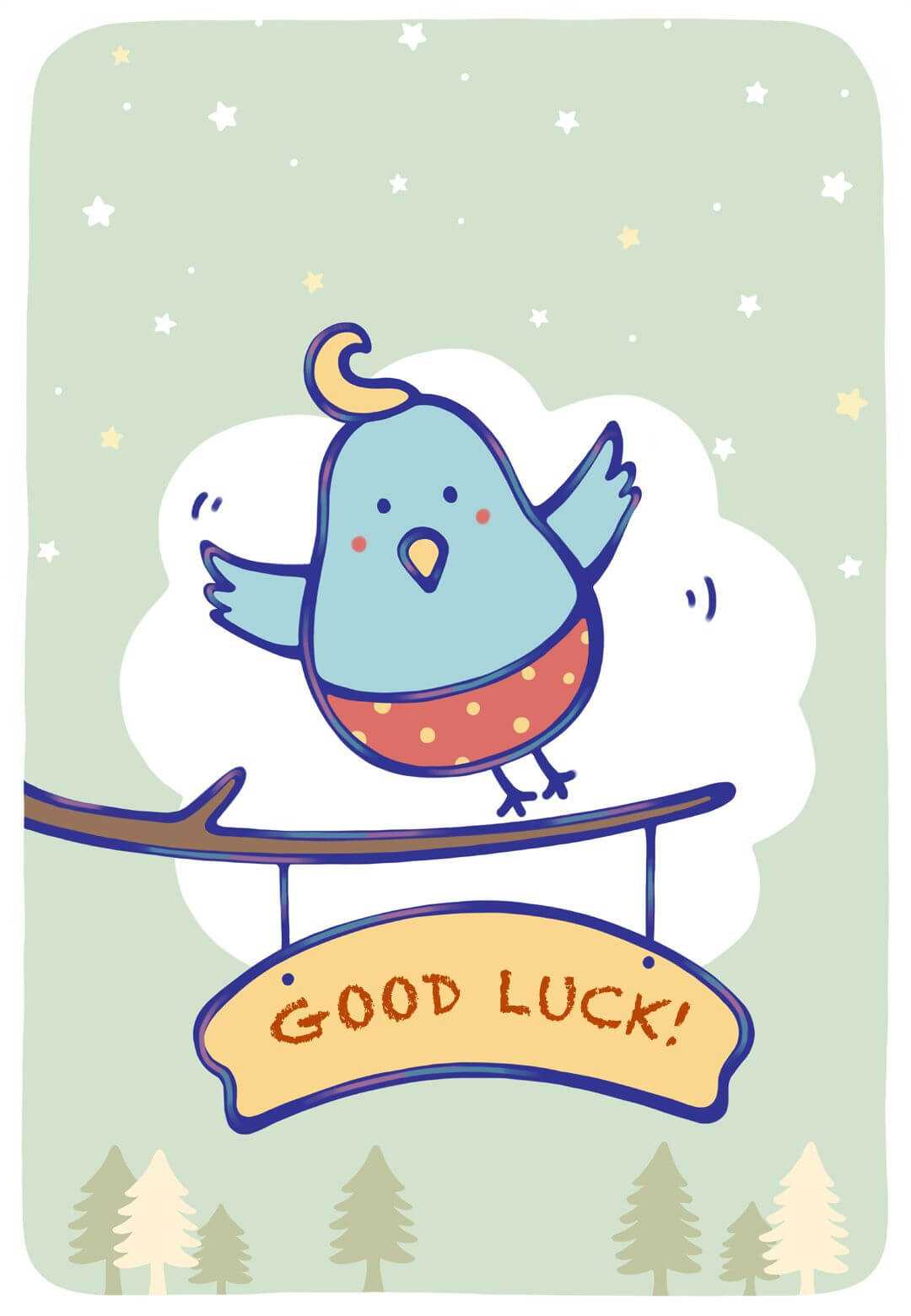 Free Printable Bluebird Of Happiness Greeting Card For Good Luck Card Template