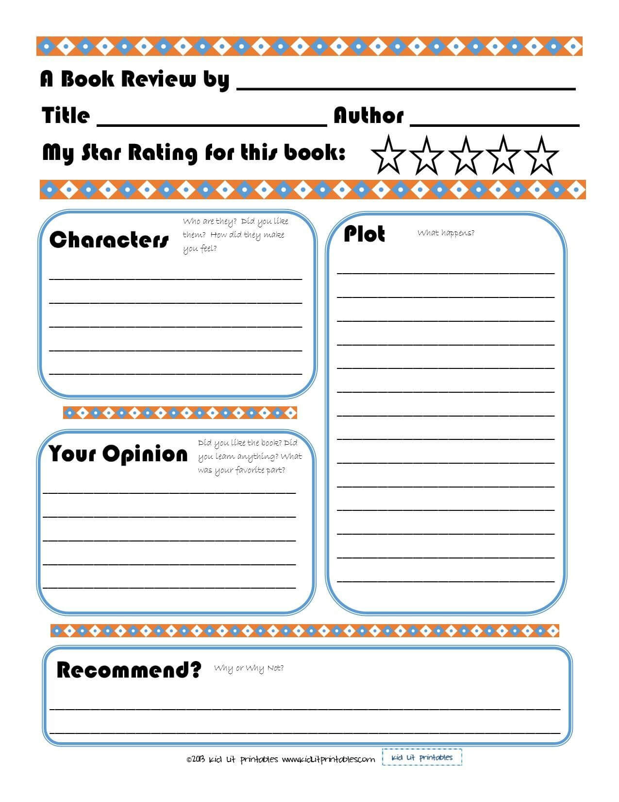 Free Printable Book Report Forms | Book Reviews For Kids For Report Writing Template Free