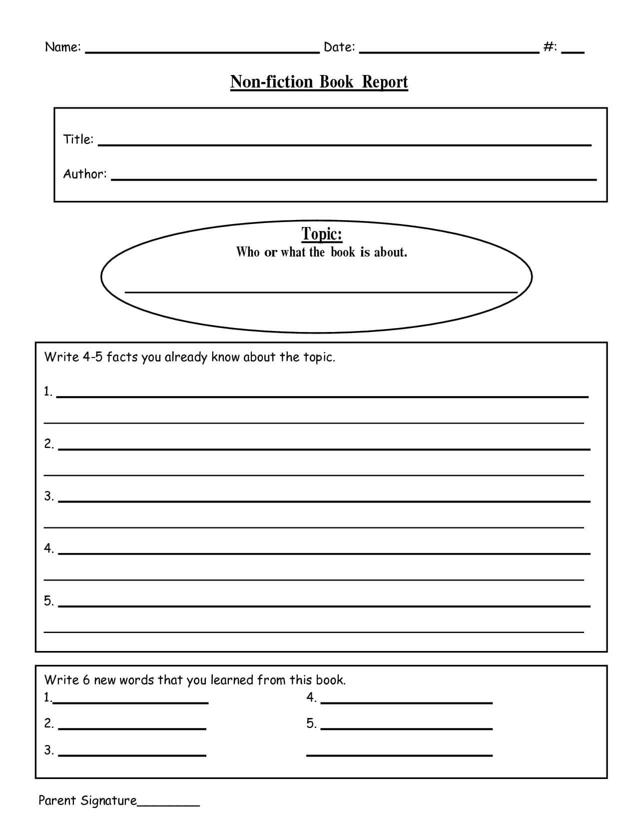 Free Printable Book Report Templates | Non Fiction Book For Nonfiction Book Report Template