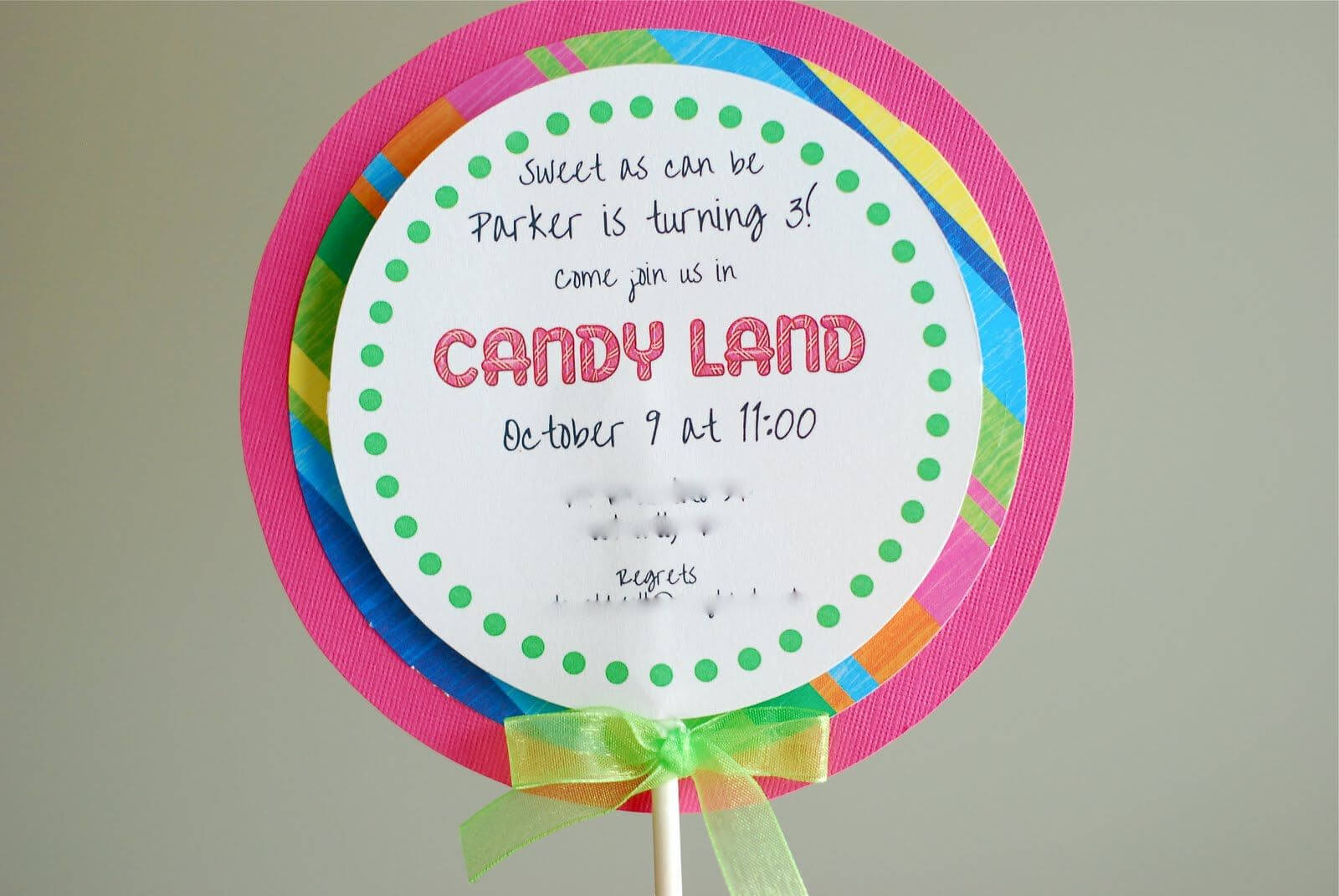 Free Printable Candyland Invitation Templates |  Than I Within Blank Candyland Template
