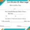 Free Printable Certificate Of Marriage Template In Certificate Of Marriage Template