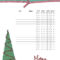 Free Printable Christmas Gift List Template pertaining to Christmas Card List Template