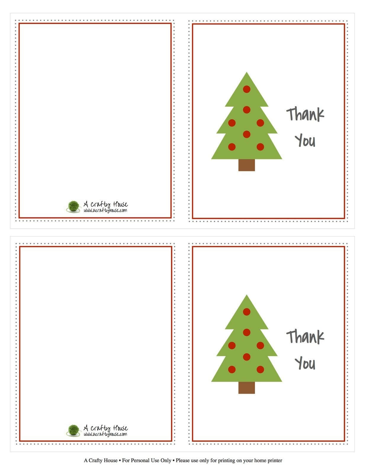 Free Printable Christmas Note Cards – Forza.mbiconsultingltd Within Christmas Thank You Card Templates Free