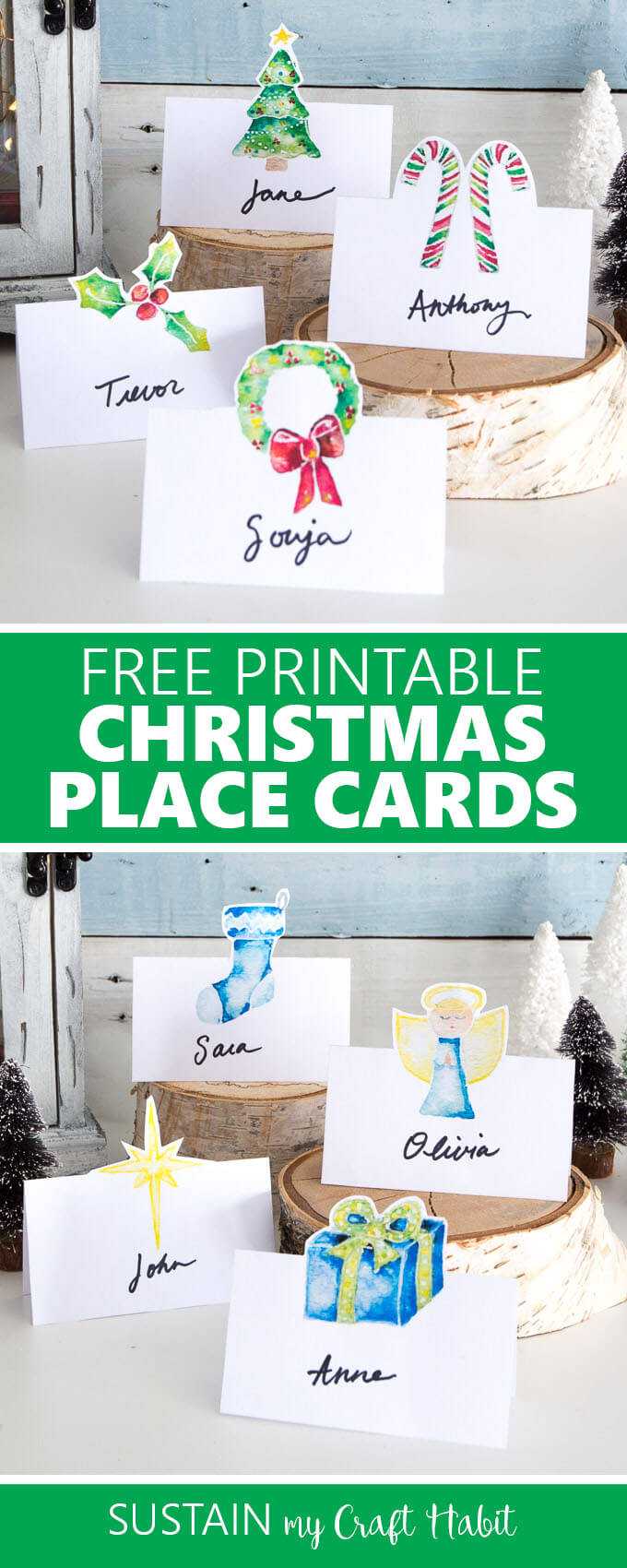 Free Printable Christmas Place Cards – Sustain My Craft Habit Inside Christmas Table Place Cards Template