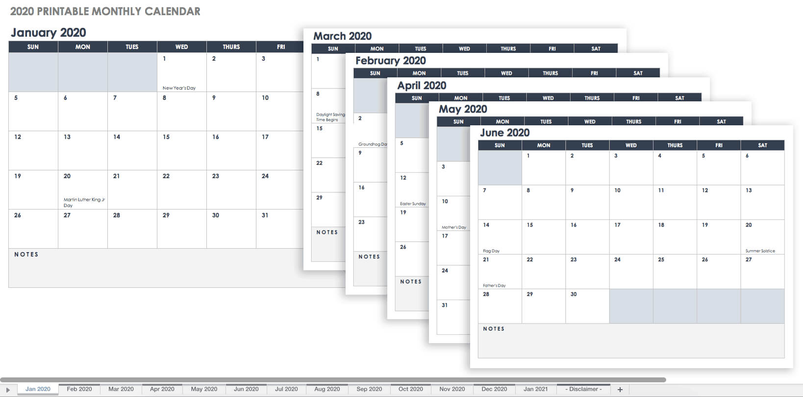 Free, Printable Excel Calendar Templates For 2019 & On Within Blank One Month Calendar Template