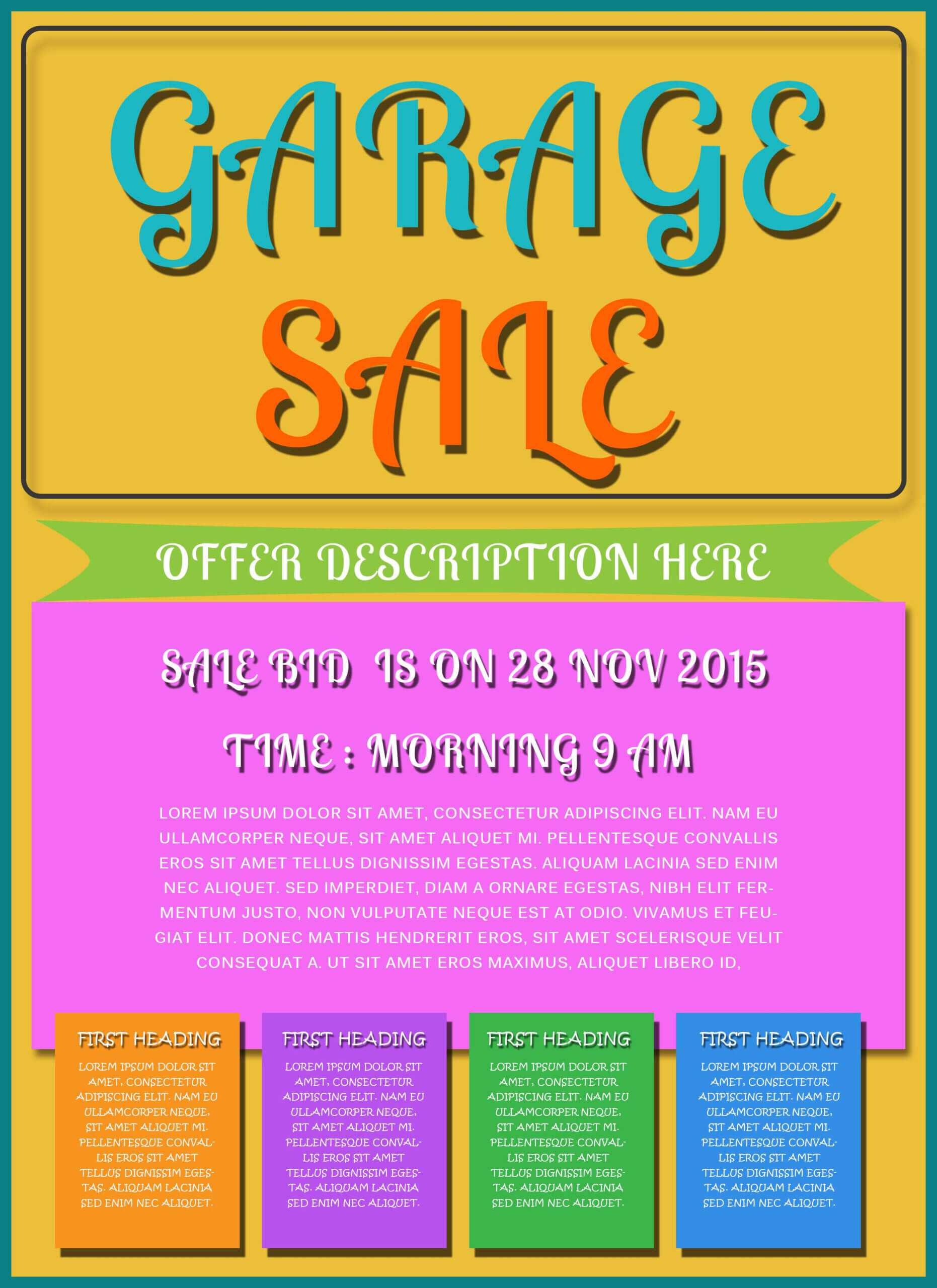 Free Printable Garage Sale Flyers Templates – Attract More With Garage Sale Flyer Template Word