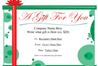 Free Printable Gift Certificate Template | Free Christmas inside Homemade Gift Certificate Template