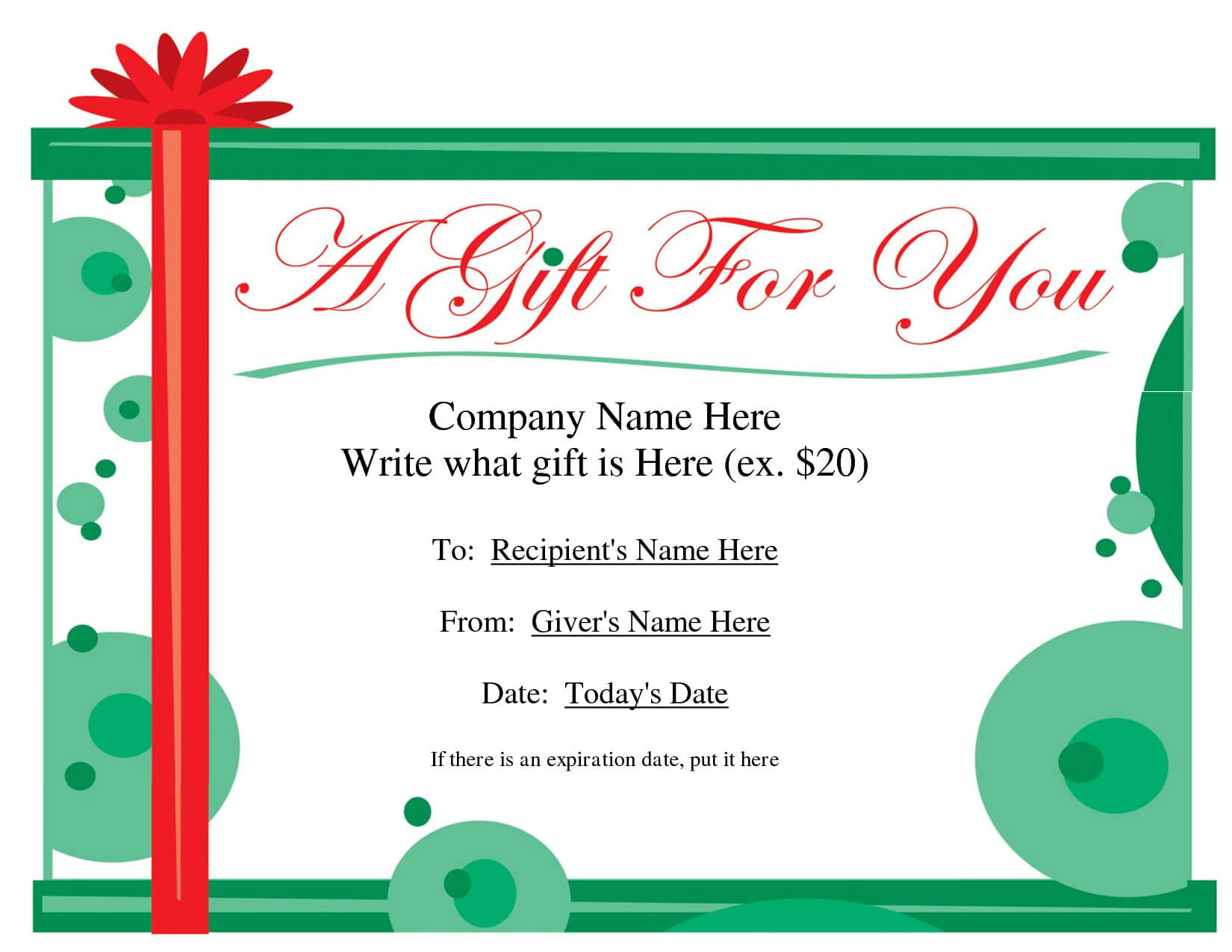 Free Printable Gift Certificate Template | Free Christmas With Gift Certificate Log Template
