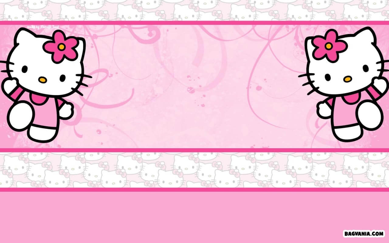 Free Printable Hello Kitty Background Invitation Template With Regard To Hello Kitty Birthday Card Template Free