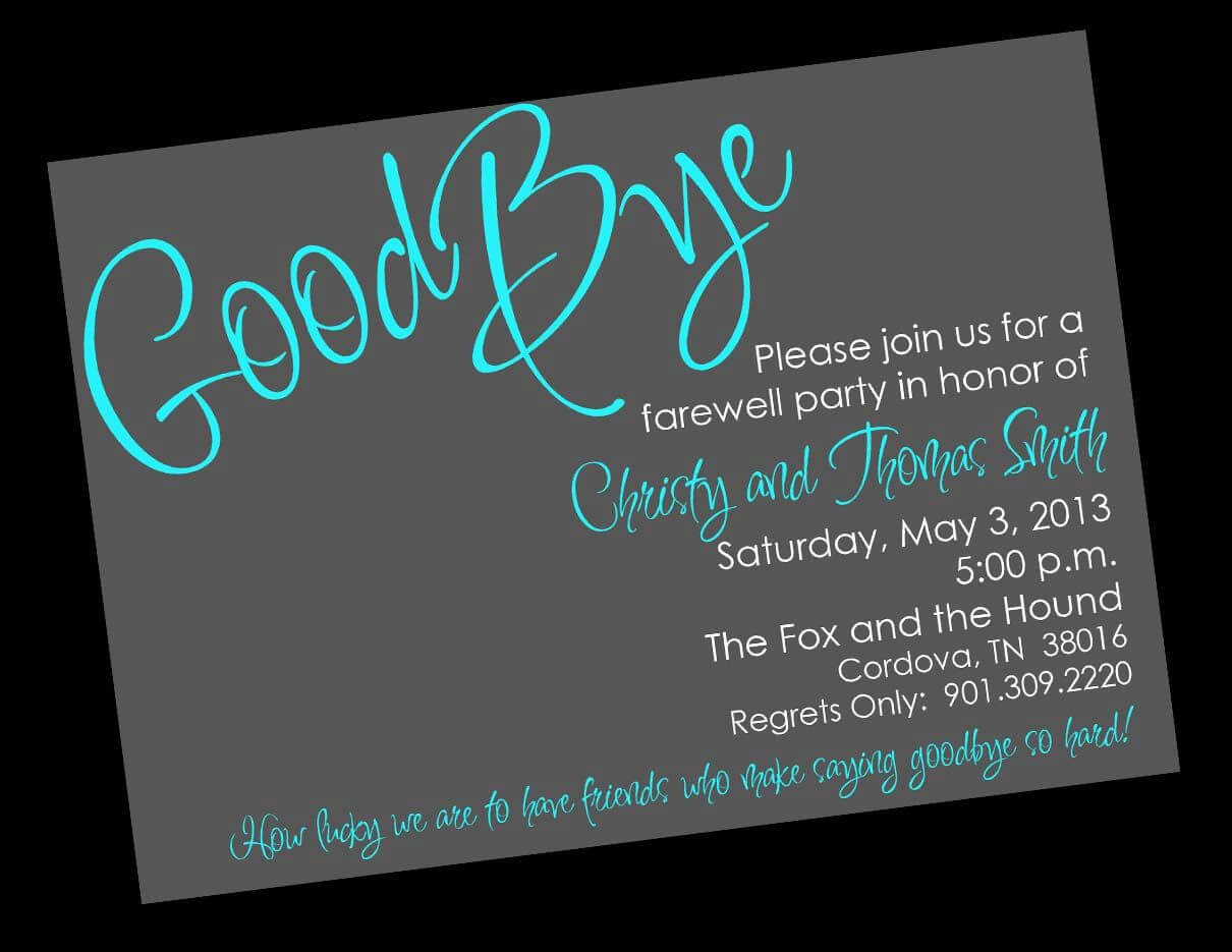 Free Printable Invitation Templates Going Away Party Pertaining To Farewell Invitation Card Template