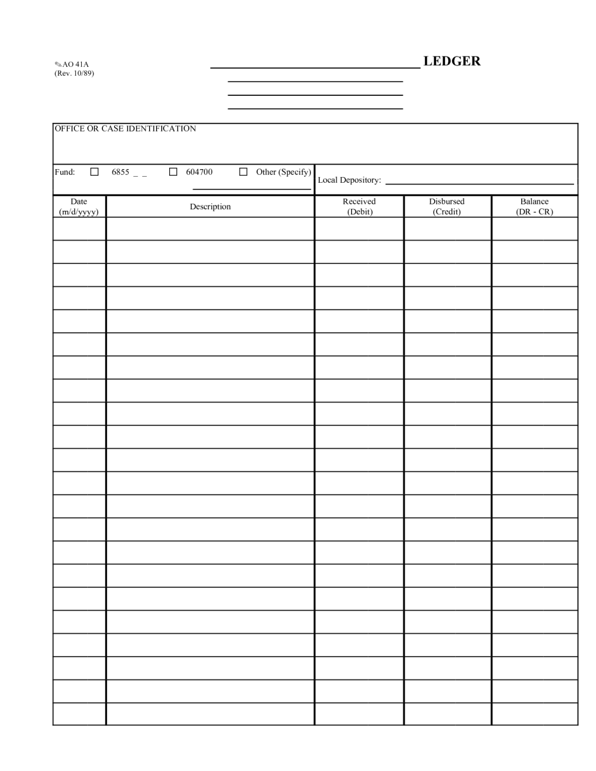 Free Ledger Forms Printable Printable Forms Free Online