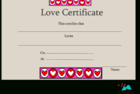 Free Printable Love Certificates in Love Certificate Templates