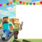 Free Printable Minecraft Birthday Invitation Template With Minecraft Birthday Card Template