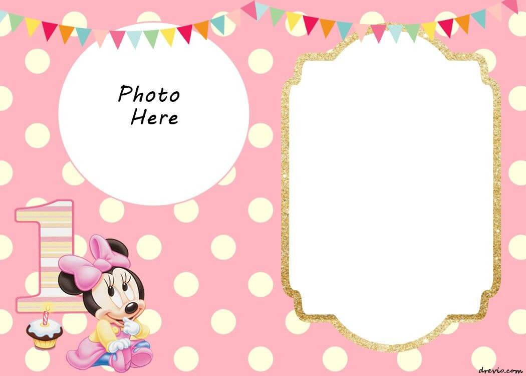 Free Printable Minnie Mouse 1St Invitation Templates For Minnie Mouse Card Templates