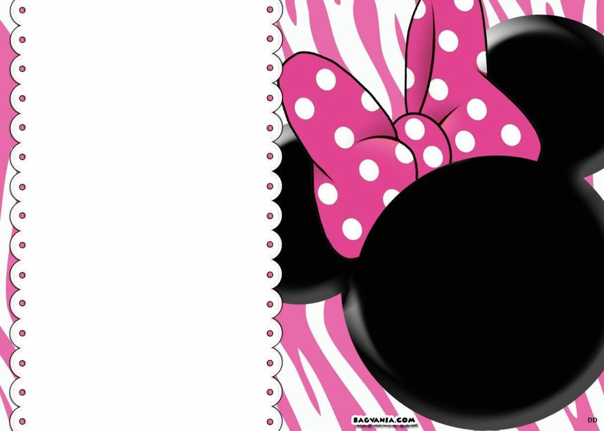 Free Printable Minnie Mouse Birthday Invitations – Bagvania With Minnie Mouse Card Templates