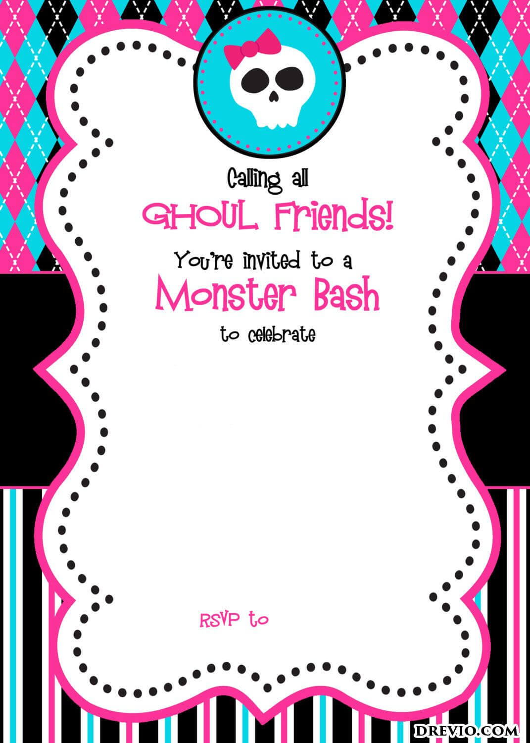Free Printable Monster High Birthday Invitations | Free Pertaining To Monster High Birthday Card Template