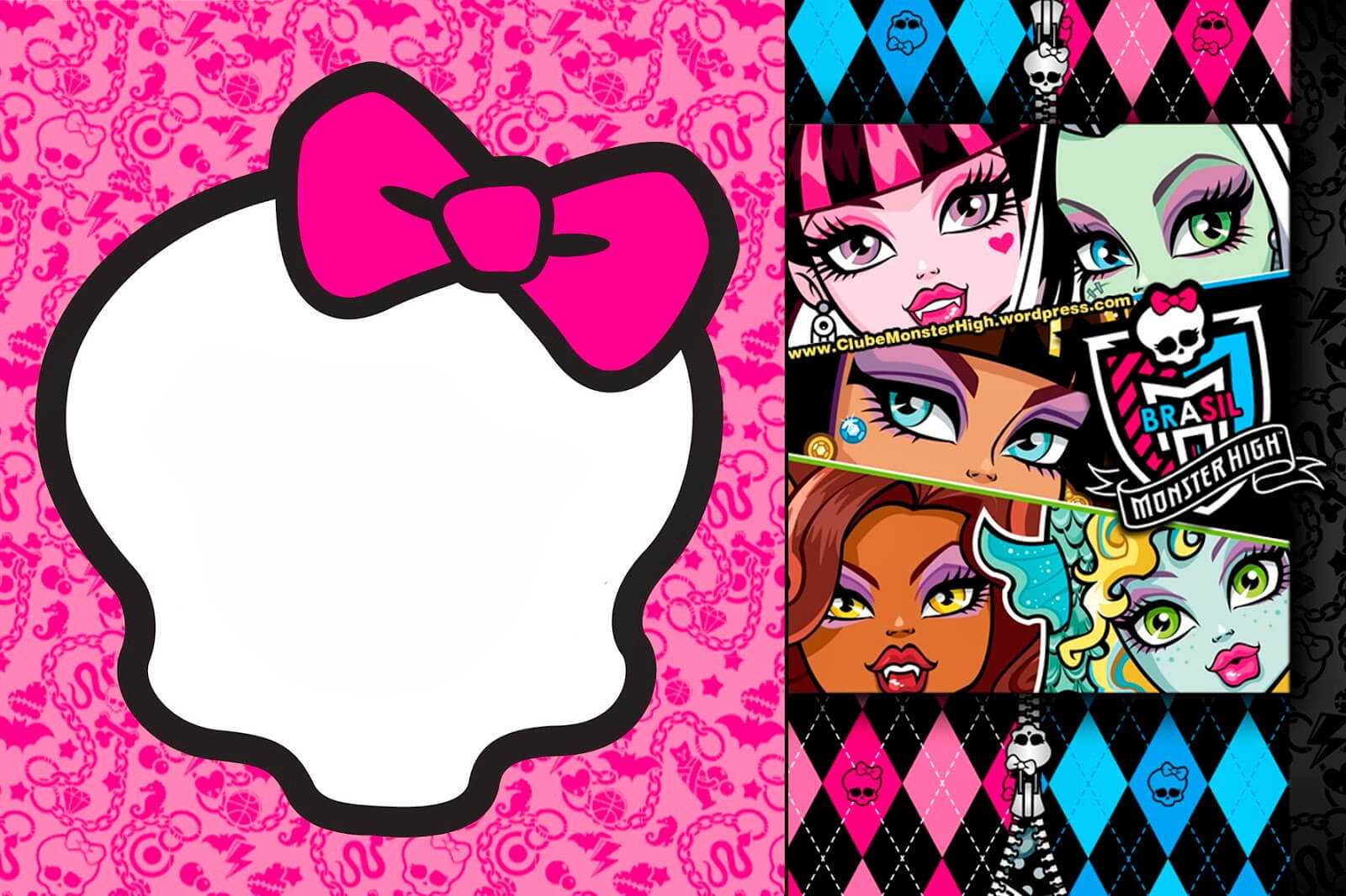 Free Printable Monster High Birthday Invitations Layout For Monster High Birthday Card Template