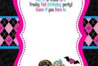 Free Printable Monster High Birthday Invitations | Monster throughout Monster High Birthday Card Template