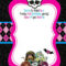 Free Printable Monster High Birthday Invitations | Monster throughout Monster High Birthday Card Template