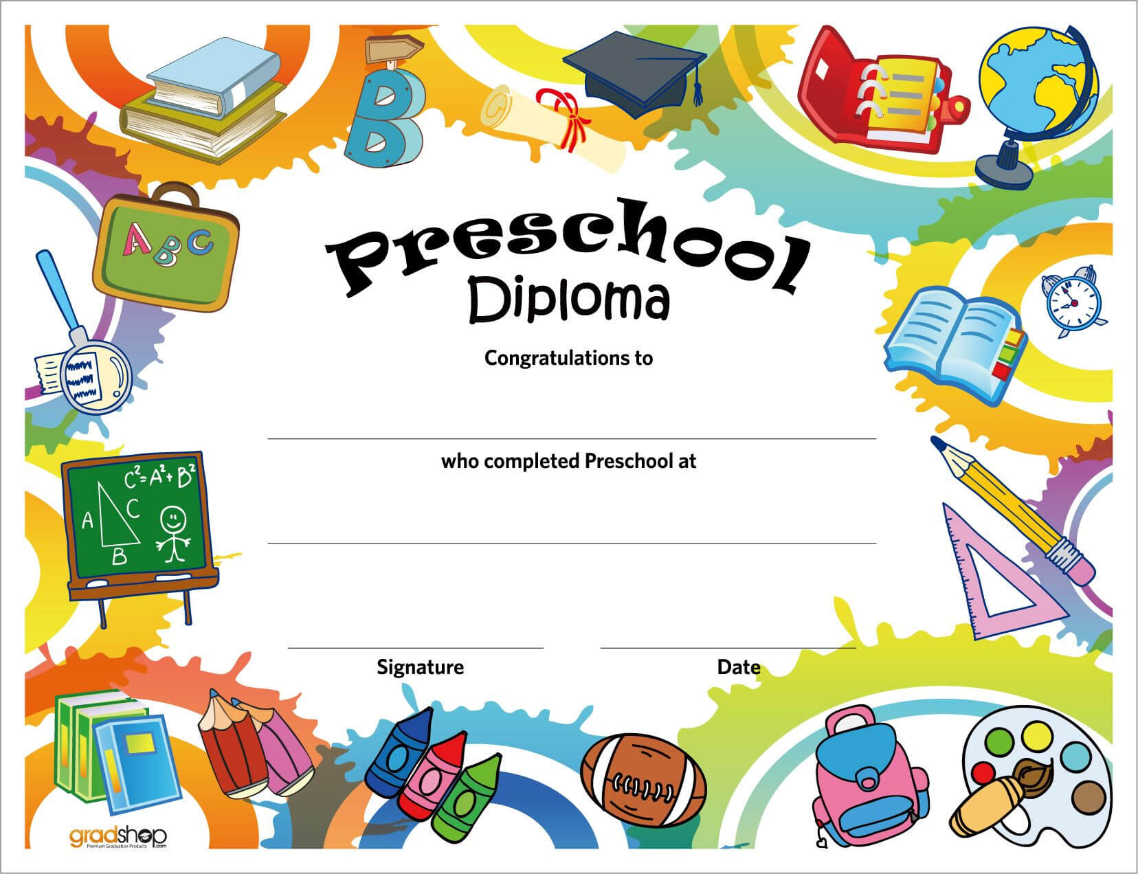 Free Printable Preschool Diplomas | Kindergarten Graduation For Free Printable Graduation Certificate Templates